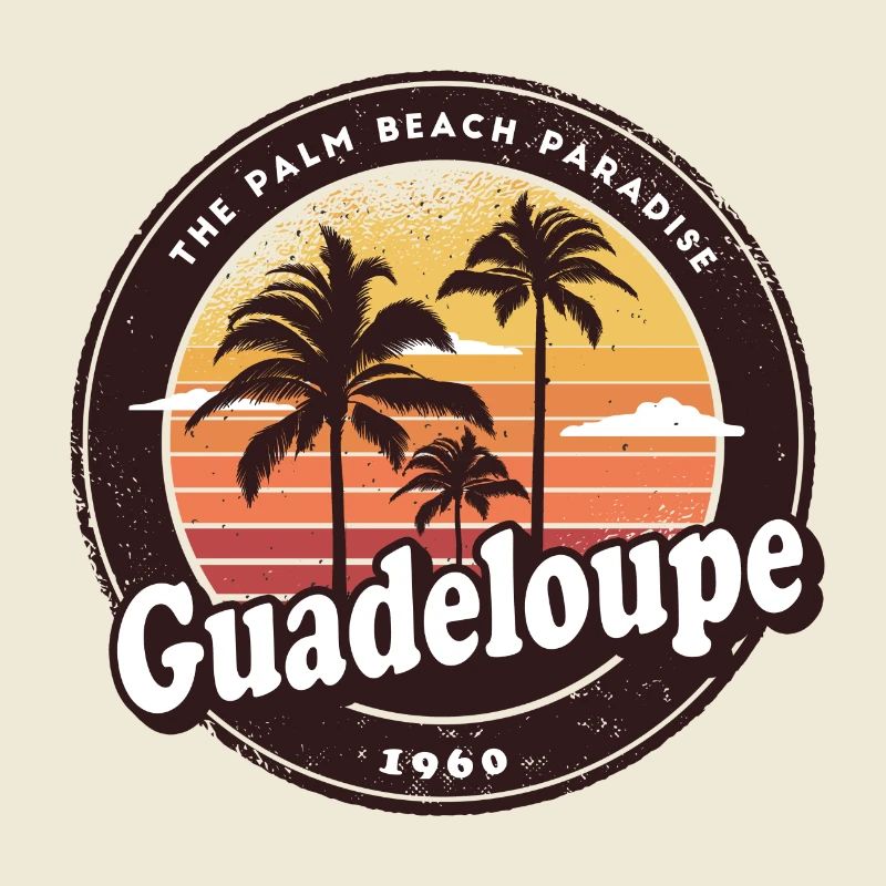 Guadeloupe Vintage Beach Design / Gift Idea