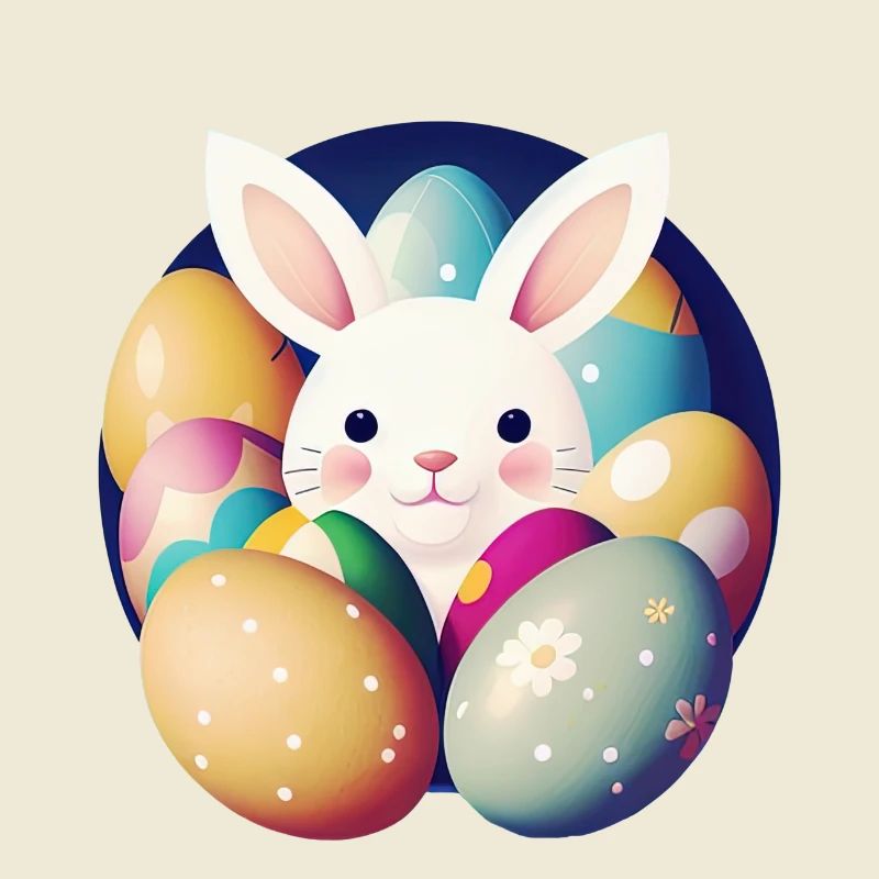 Easter bunny with Easter eggs