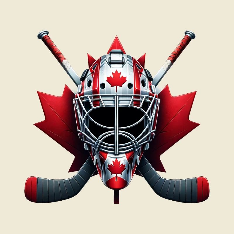 Conception de casque avec drapeau de hockey sur