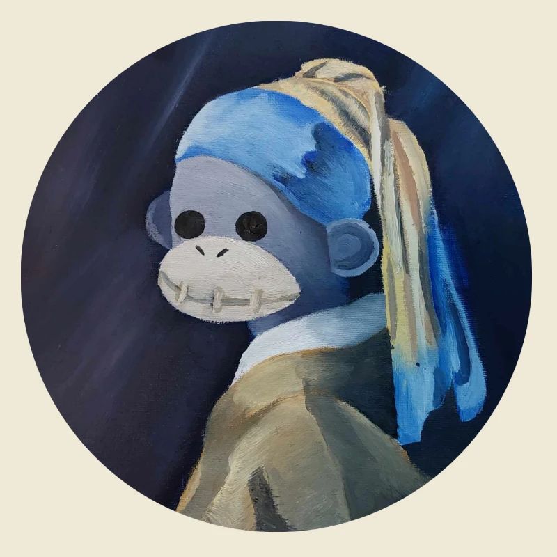 Mona Monkey in Blue Veil