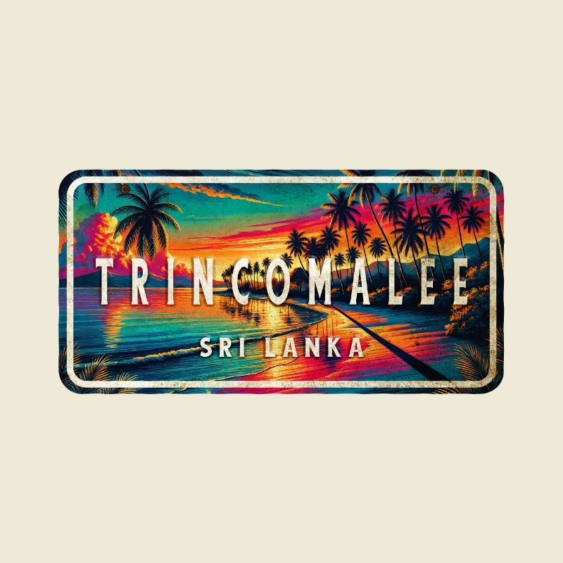 Trincomalee Beach Panneau de coucher de soleil
