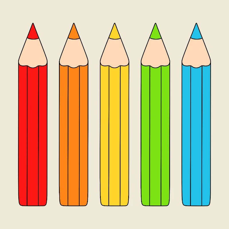 Vibrant Colour Pencil Array Design