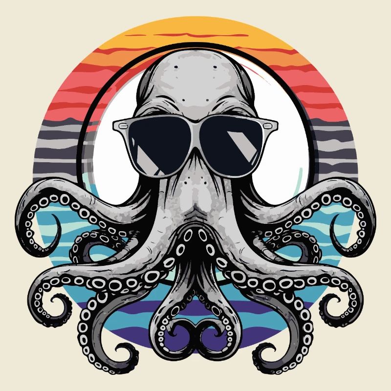 Octopus with sunglasses