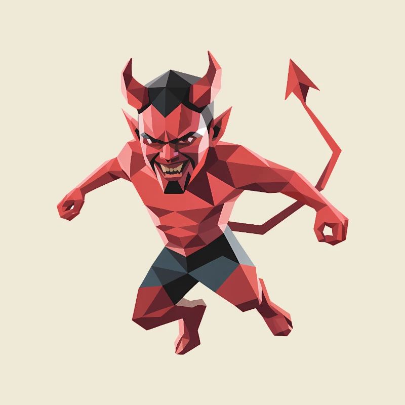 Devil - Cooles Low-Poly-Logo