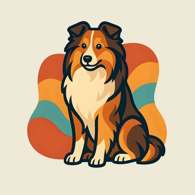 Lebhafter Shetland-Schäferhund Sunburst