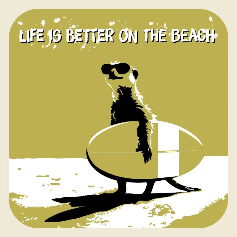 cooles Erdmännchen mit Surfboard