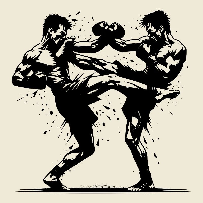 Double Strike Boxe thaïlandaise Le ring brûle violemment