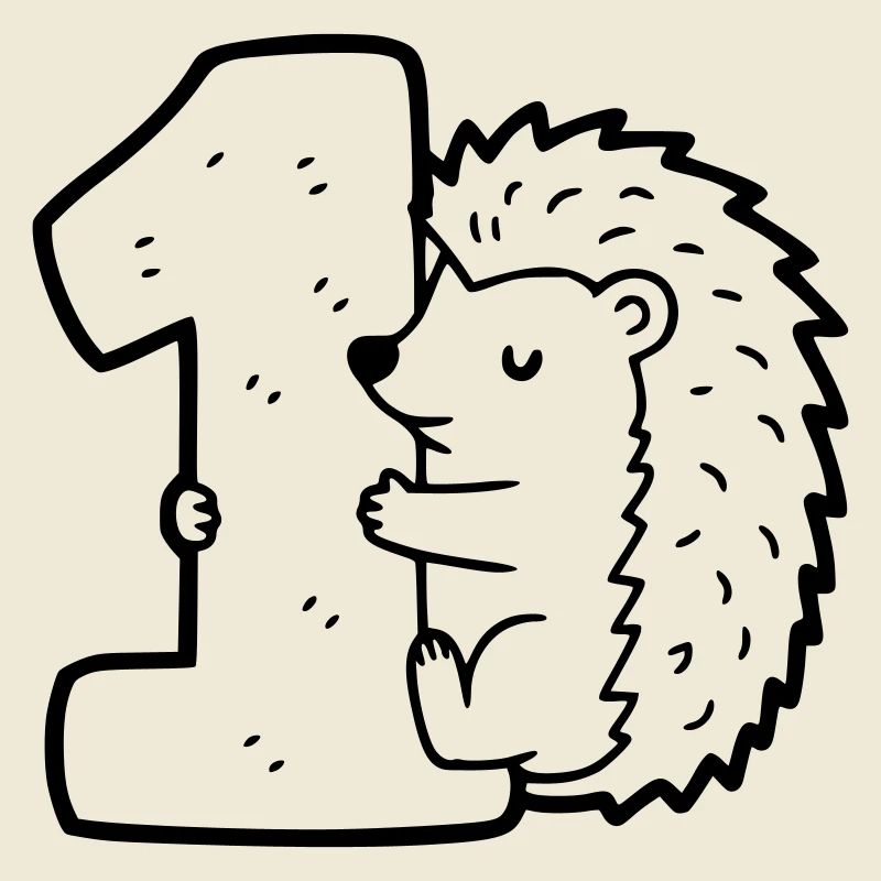 Hérisson mignon avec illustration de dessin animé numéro 1