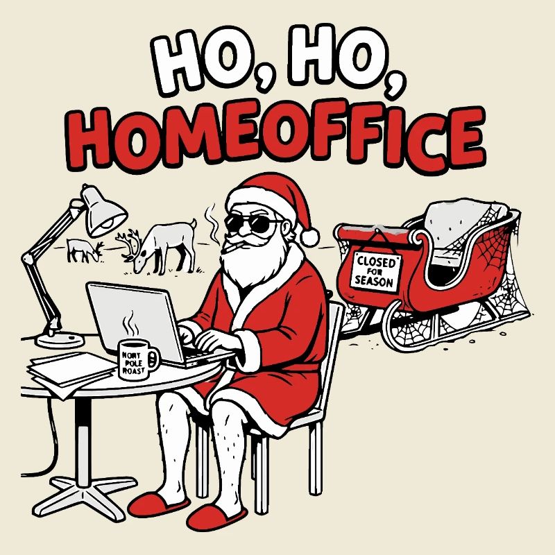 Décor de Noël drôle au bureau du Père Noël