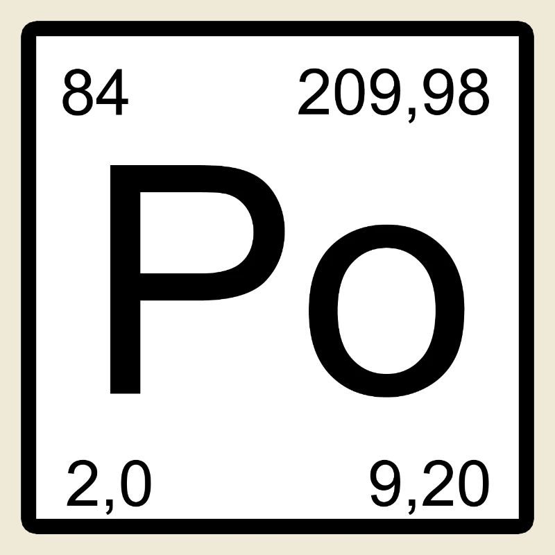 Tableau de la période de conception des éléments Po en polonium