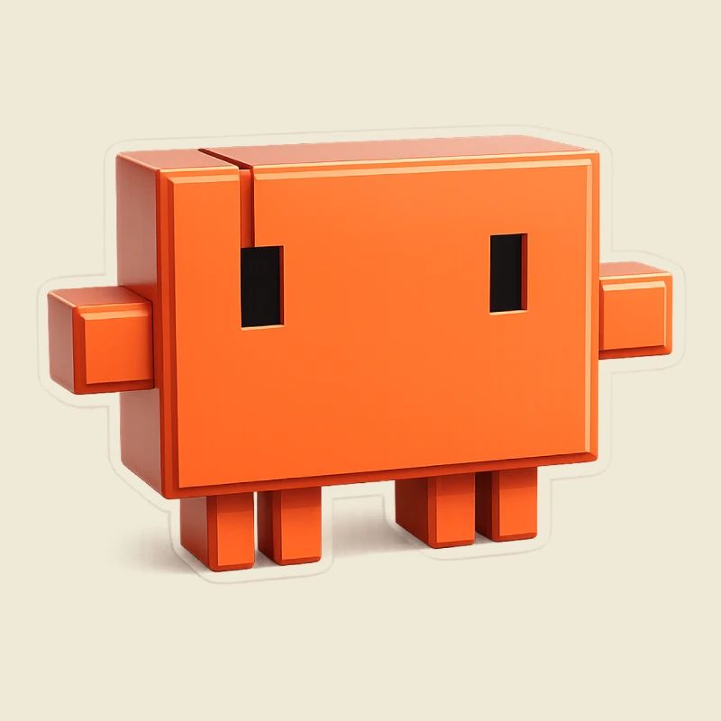 Claude Code Pixel 3D Maskottchen süßer Dev-Aufkleber