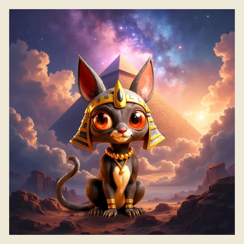 Pharaon Cat devant la pyramide