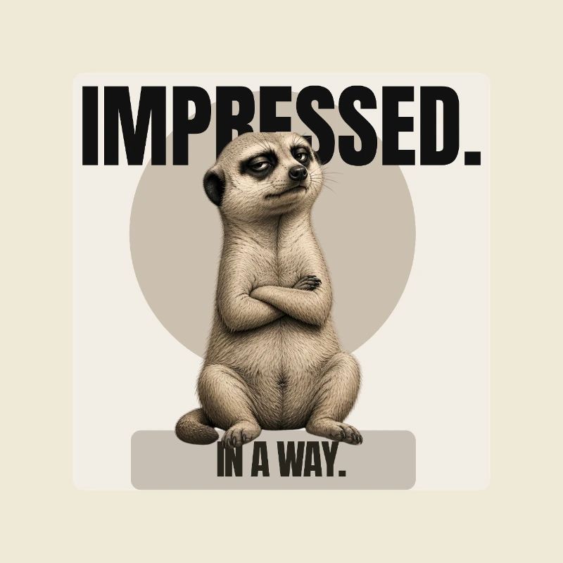 Impressionné. – Conception sarcastique de suricates