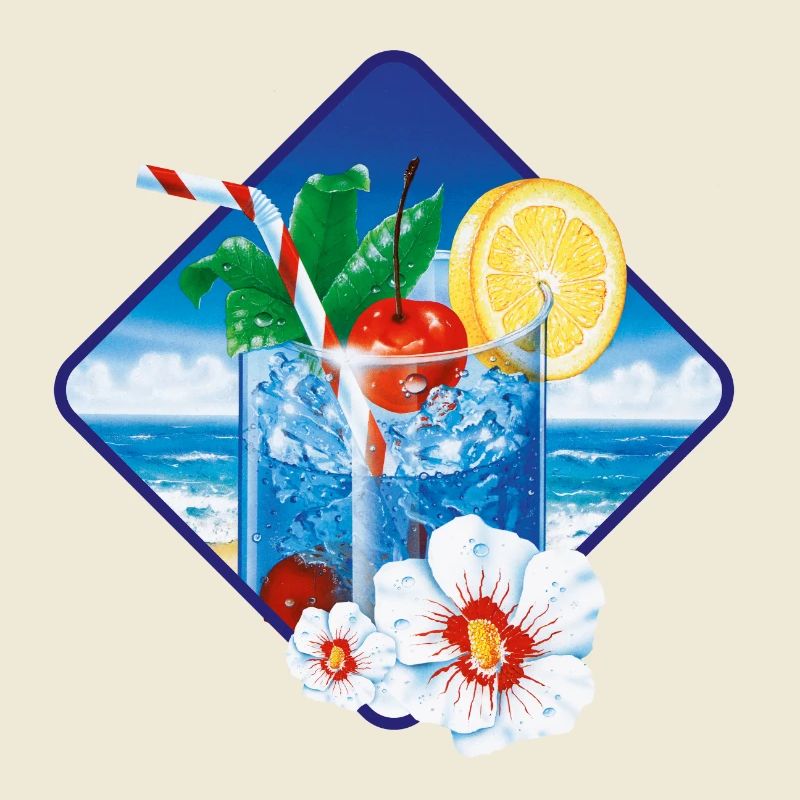 Boisson tropicale de plage dans un verre glacé