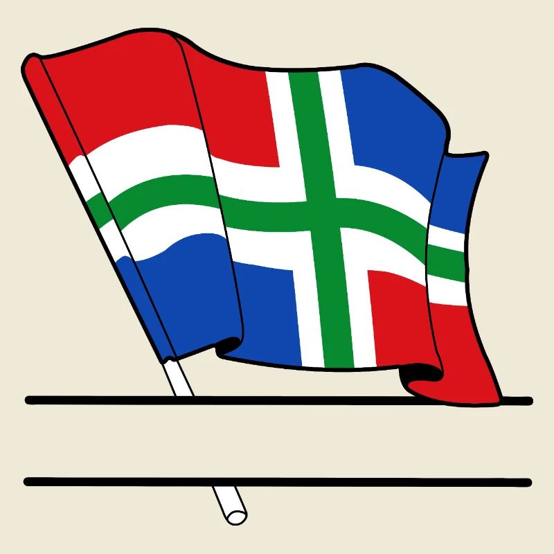 Drapeau Groningue bannière de texte