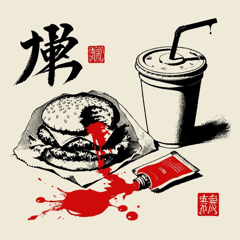 Expression de la calligraphie à l’encre de sang