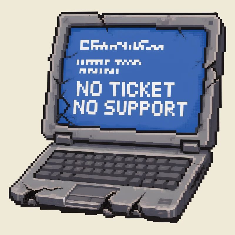 Pas de ticket, pas de support Admin IT Spruch