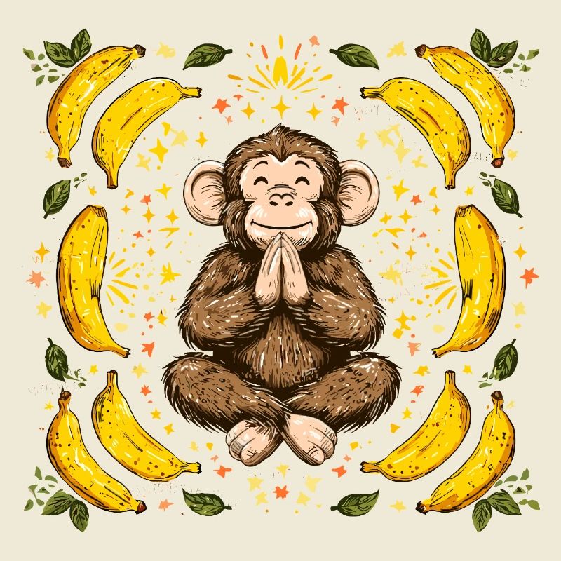 Dankender Affe mit Bananenring