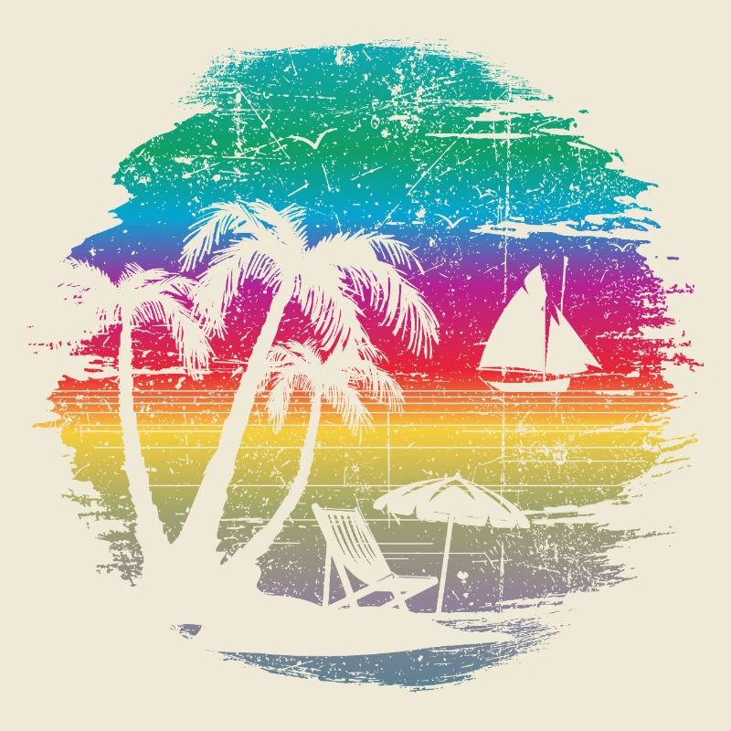 Conception de silhouette de coucher de soleil tropical
