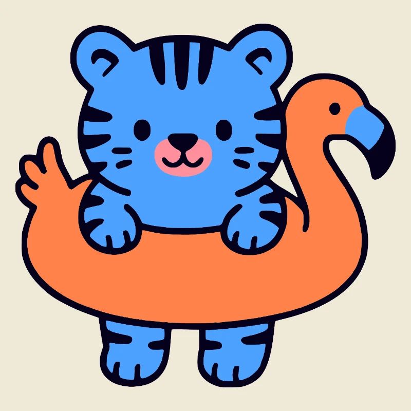 Kleiner schwebender blauer Tiger