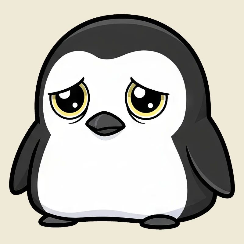 Amitié de dessin animé Pingouin Mignonne Triste Einsa