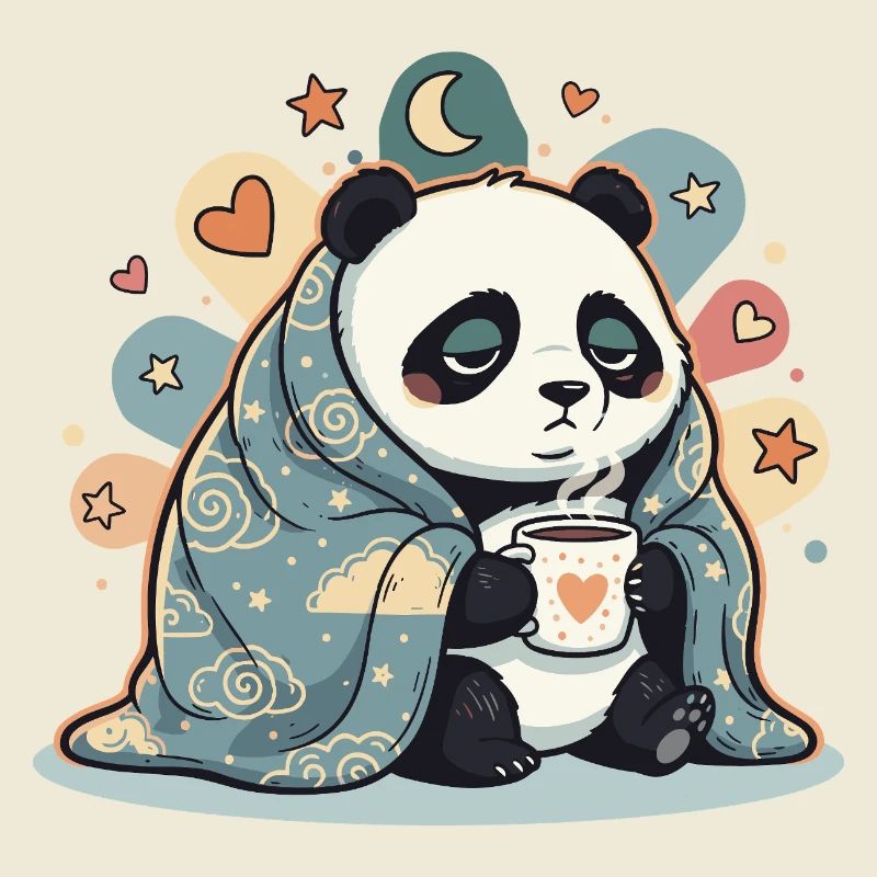 Cuddly panda under cloud cover
