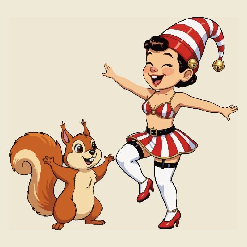 Leprechaun-Mädchen mit Eichhörnchen