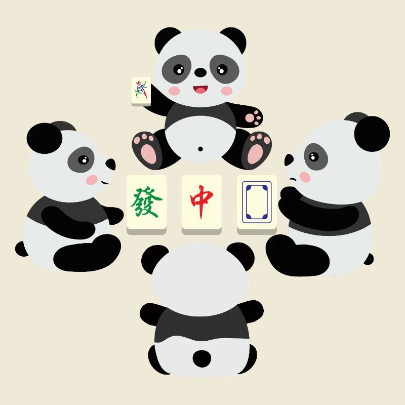 Mahjong Playing Panda