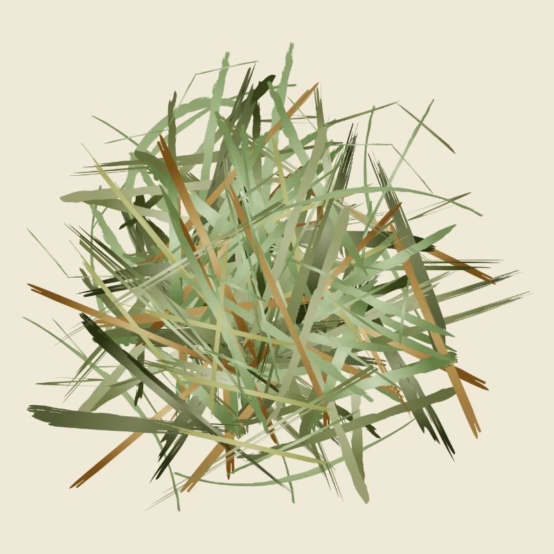 a haystack in shimmering greenish hues