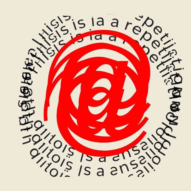 Red spiral in circular text