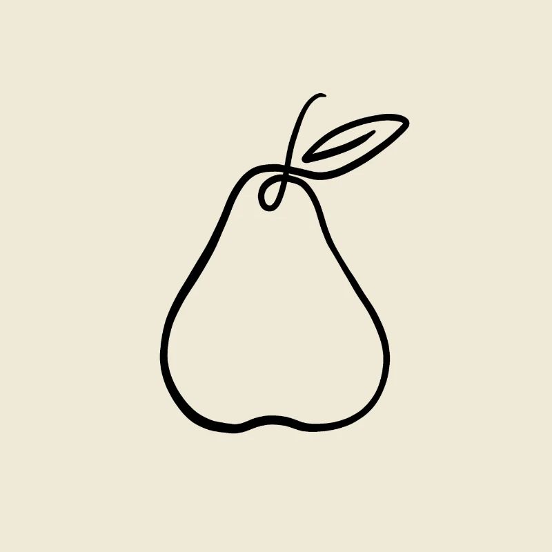 Pear Illustration – Minimal Fruit Design