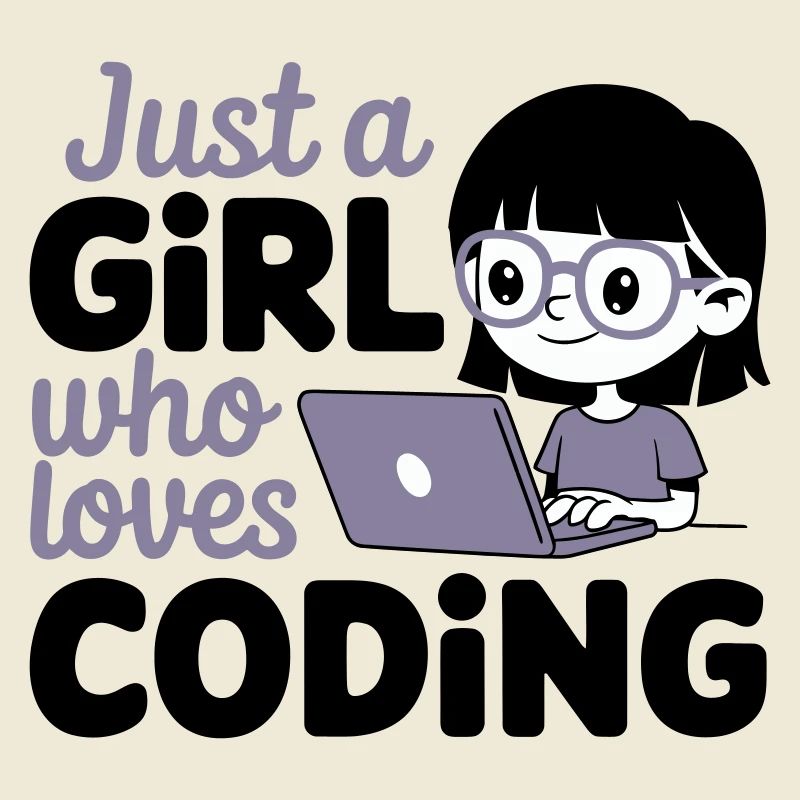 Nur ein Mädchen, das das Programmieren liebt
