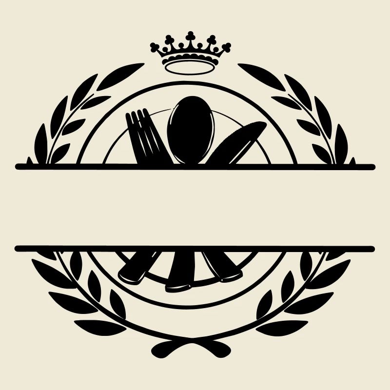 Besteckmenü-Logo mit Krone