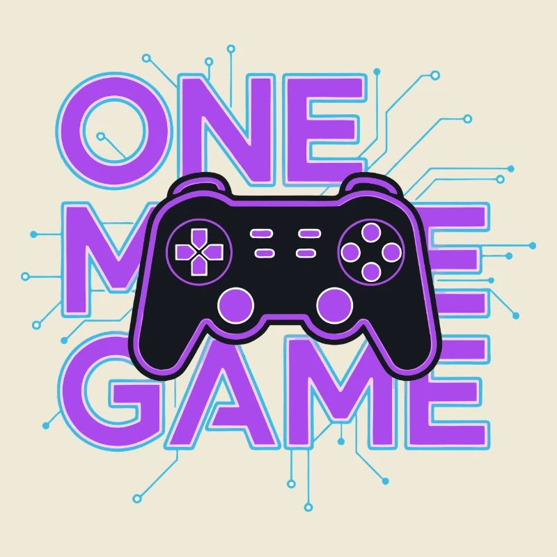 One Game Controller Neon Circuit