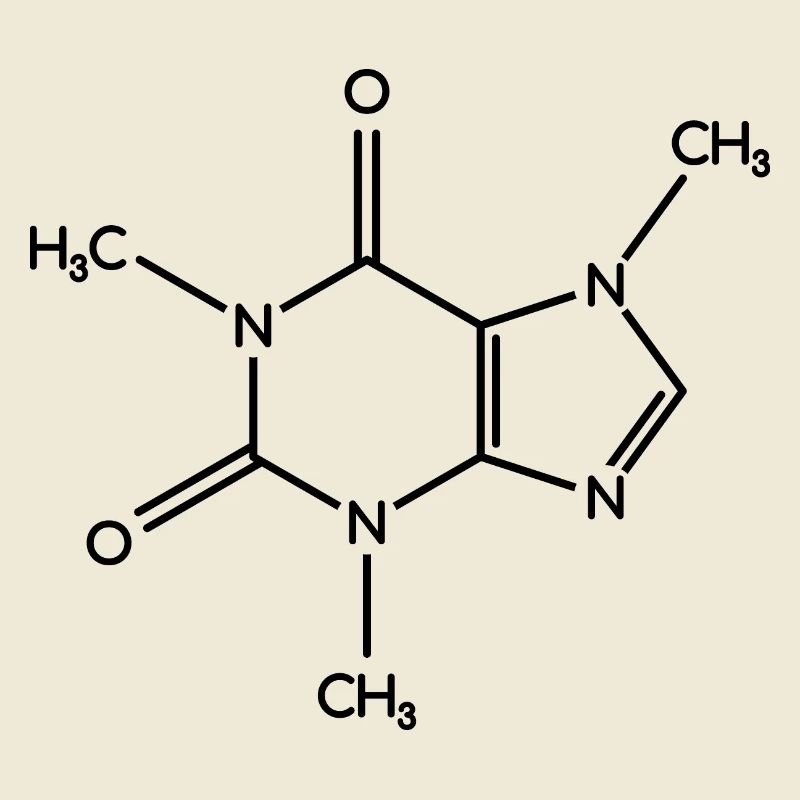 Molécule de caféine - Formule de structure