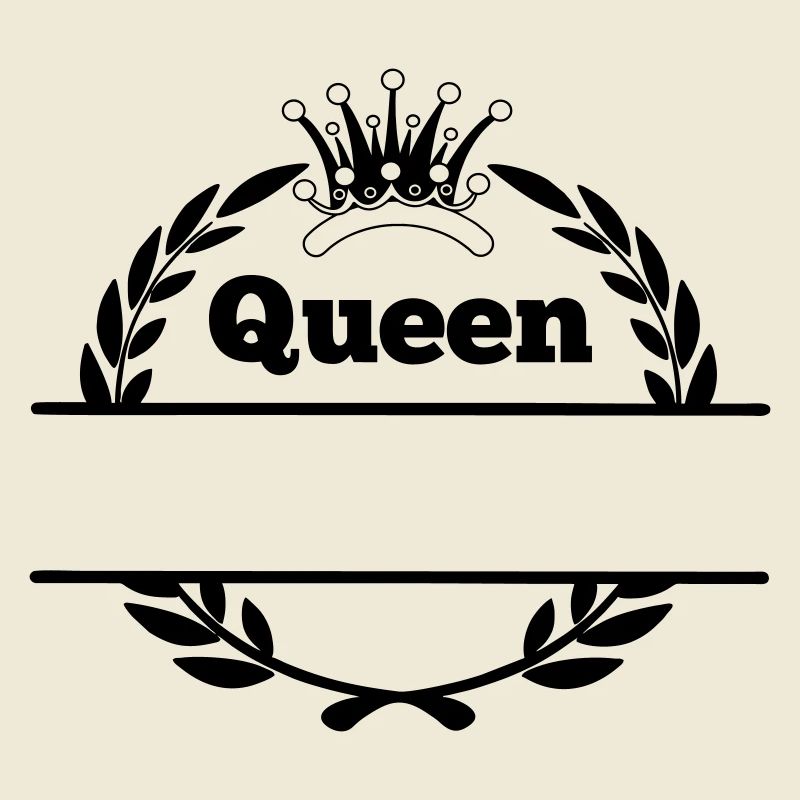 Queen in laurel wreath and crown