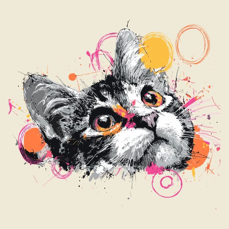 Katzenkopf Farbexplosion