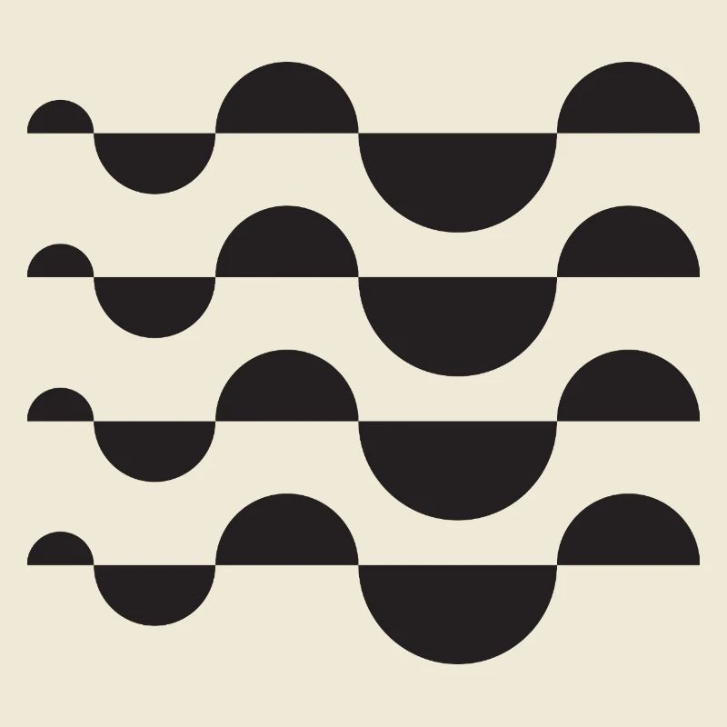 Monochrome Wave Circle Grid