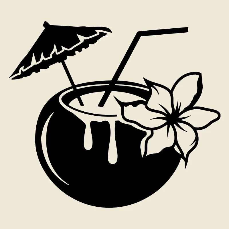 Un cocktail de lait de coco avec des fleurs