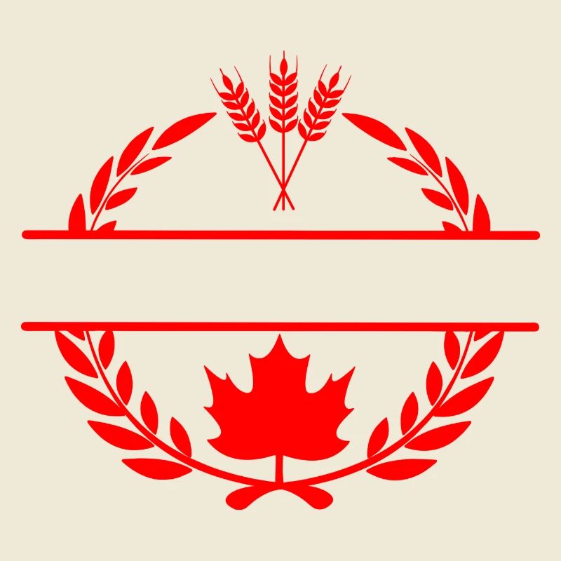 Canada maple leaf grain laurel wreath