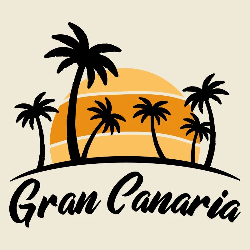 Gran Canaria sunset with palm trees