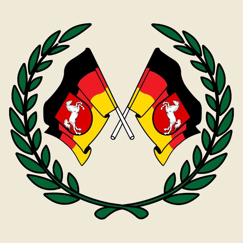 Drapeaux Couronne de laurier de Basse-Saxe