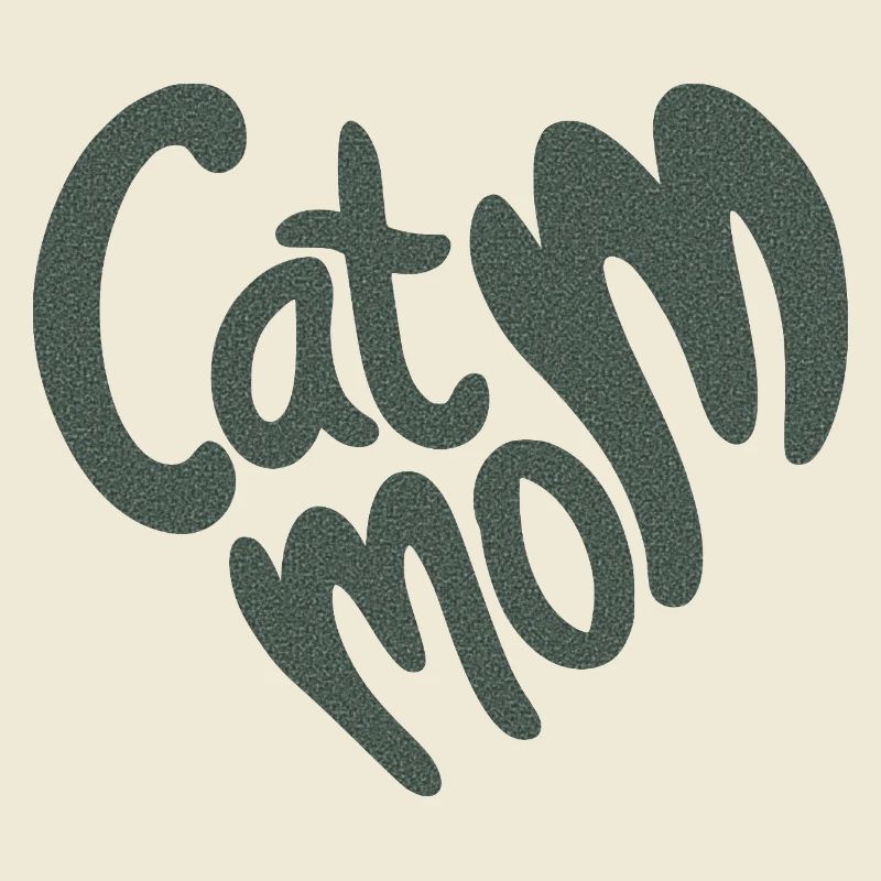 Lettrage en forme de cœur de maman chatte avec texture granuleuse