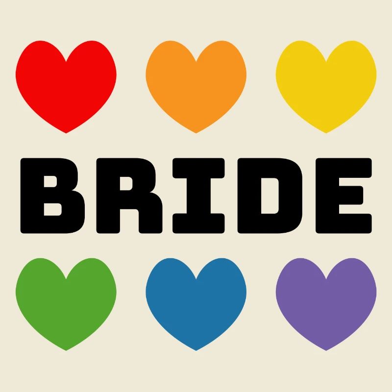 Rainbow Hearts Bride black