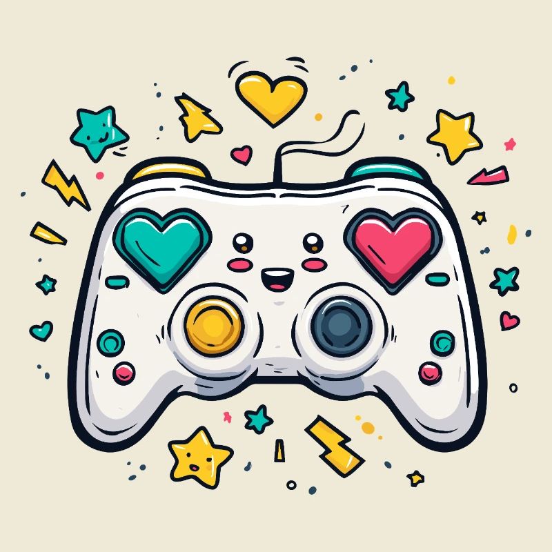 Conception de jeu Heart Controller Neon