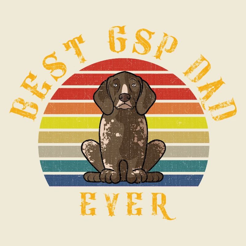 Best GSP Dad Ever German Shorthaired Pointer Retro