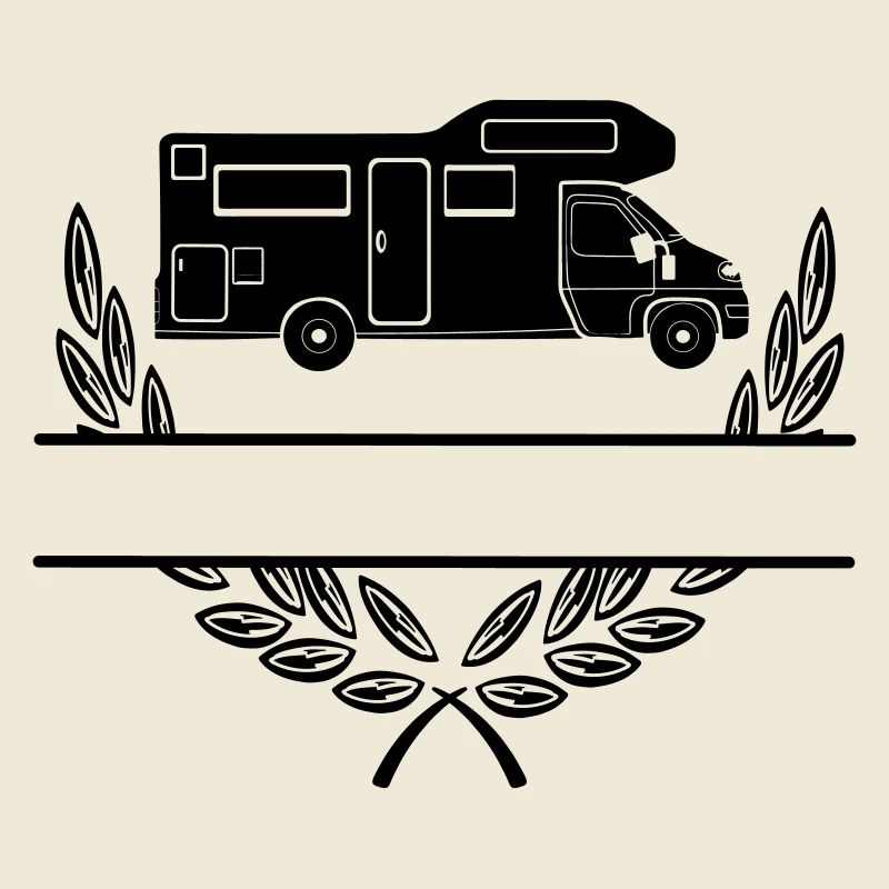 Camper in wreath and namespace