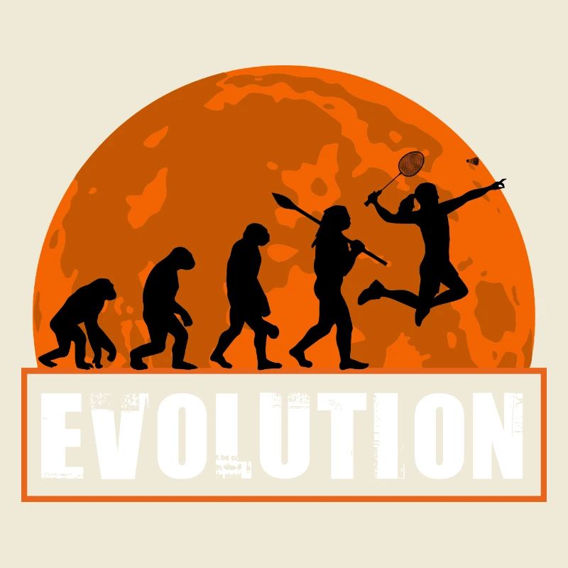 Badminton Evolution Player Smash Racket Sport Art