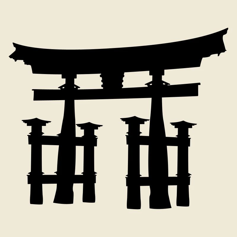 Japanese torii or gate transparent shadow image