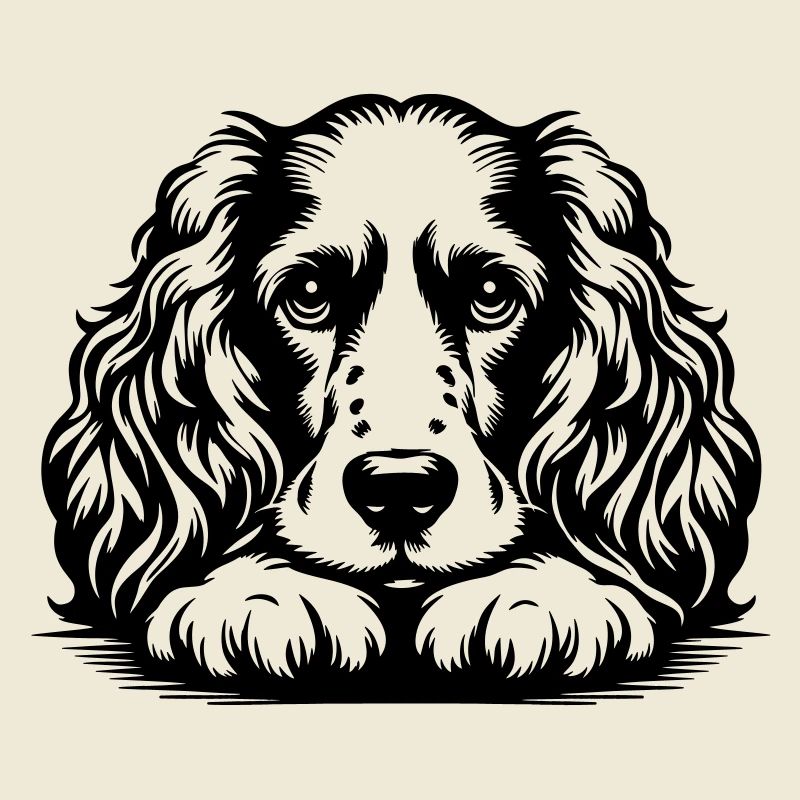 Tête de cocker avec pattes